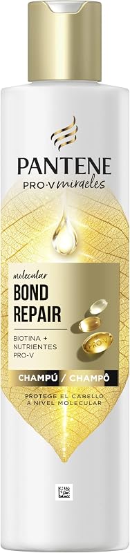 Shampoo Reparador Pantene Molecular Bond com Biotina 250ml Pro-V Formula para Cabelos Secos e Danificados. Protege e deixa o cabelo mais saudável e regenerado. Enriquecido com Nutrientes