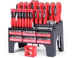 HORUSDY 101-Piece Magnetic Screwdriver Set with Plastic Racking, Tools for Men Tools Gift
