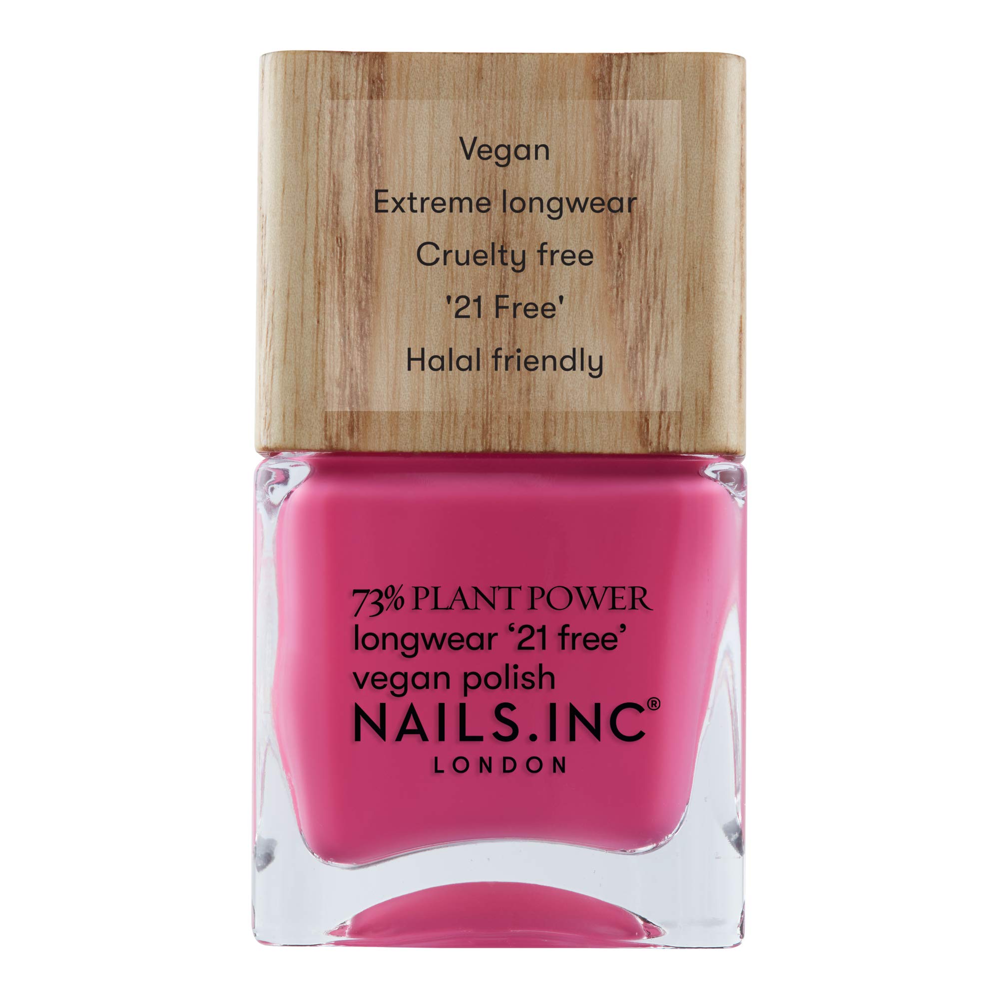 Nails.INC 73% Plant Power Nail Polish, Long Lasting Nail Color Lasts Up to 10 Days, Quick Drying, Cruelty Free, Vegan, 21 Free Formula, U Ok Hun?, (14ml)