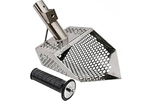 CooB Upgraded Sand Scoop Shovel Metal Detector Sharky. Sand Scoops Treasure Detecting, Metal Detector Hunting Tool. 1.5mm Stainless Steel, 7mm Hexahedron Holes