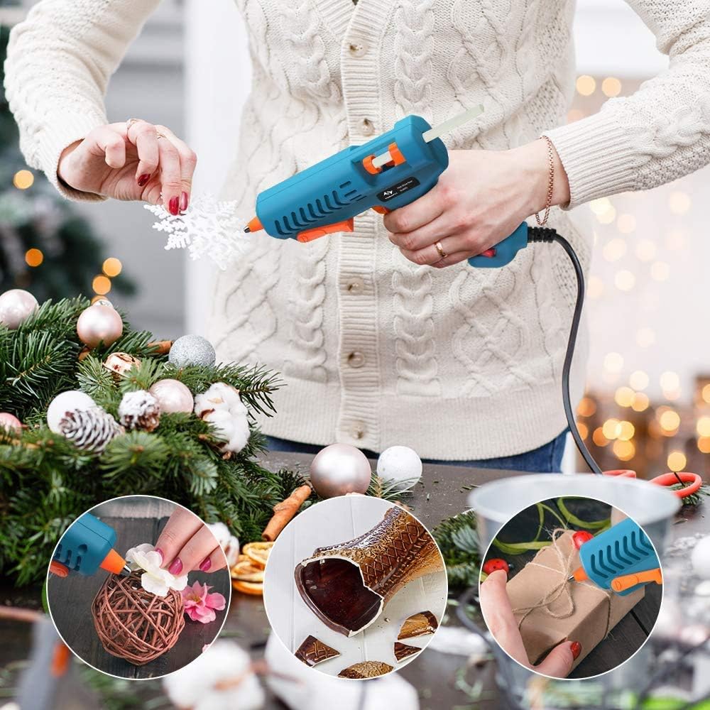 【50W】Hot Glue Gun, Tilswall Mini Hot Melt Glue Gun with 12pcs Glue Sticks, High Temperature Anti-drip Melting Glue Gun Kit for Quick Home Repair, Arts, Crafts, DIY & Sealing: Home Improvement