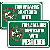 TISOSO This Area Has Been Treated with Please Keep All Pets Off The Grass Sign Stop Dogs from Pooping Peeing On Lawn, Stay Dogs Off Lawn Sign 8X12Inch 2pcs