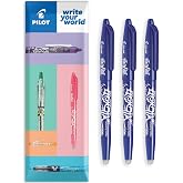 PILOT Frixion Heat/Friction Erasable Rollerball Pen FR7 - Medium Line 0.7mm Tip Nib - Pillow Pack of 3 (Blue)