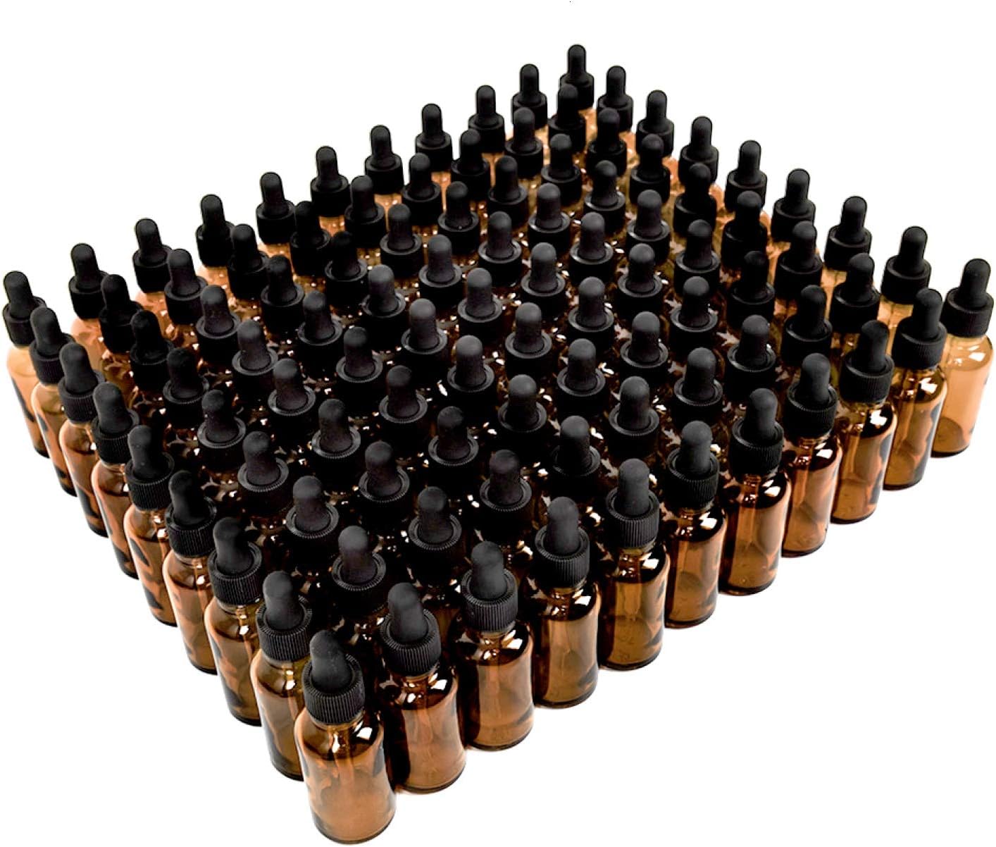 YoleShy 1oz Glass Dropper Bottle,99 Pack Amber Glass Bottles with Glass Droppers and Black Cap for Essential Oils, Lab Chemicals, Perfumes: Health & Personal Care