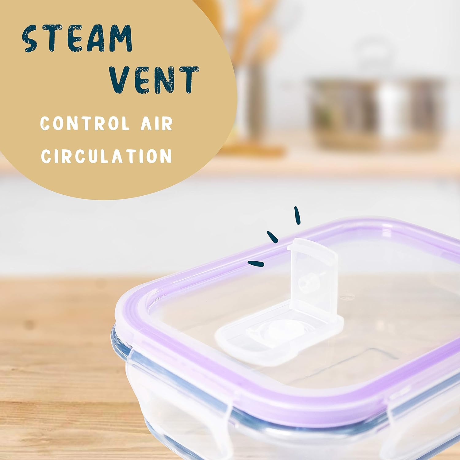 Lavavajillas y Congelador Luxury & Grace Recipientes de Cristal Sin BPA