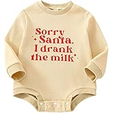 Kuriozud Newborn Baby Boy Girl Bubble Romper Funny Letter Long Sleeve Oversized Sweater Tops Fall Winter Clothes