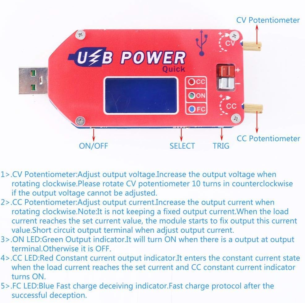 DollaTek 15W USB Step UP Power Supply Module Boost Adjustable Converter Fan Speed Control Potentiometer with LCD Display - Red - Image 5