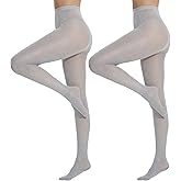 Yilanmy Sparkly Tights for Women Lurex Metallic Shimmer Tights, 50D High Waist Glitter Pantyhose 2 Pairs