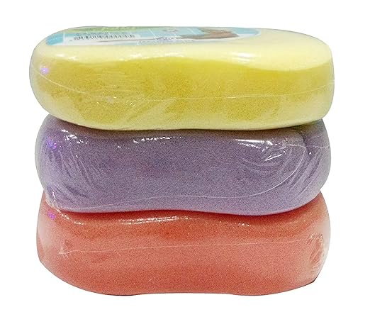 Bhavya Enterprises Jolly Bathing Spounge Multi Purpose Spounge For Face And Body Combo Pack Of 3 pcs