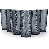 KX-WARE 18-ounce Acrylic Highball Glasses Plastic Tumbler, set of 6 Smoke Gray