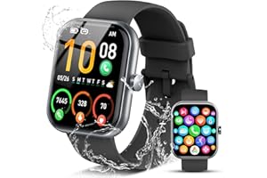 COUCUR Smart Watch for Men Women, 1.96" Fitness Tracker Running Watch (Answer/Make Call), IP68 Waterproof, Pedometer, Sleep/Step/Activity/Heart Rate Monitor, 110+ Sport Modes Smartwatch for Adroid iOS Phone