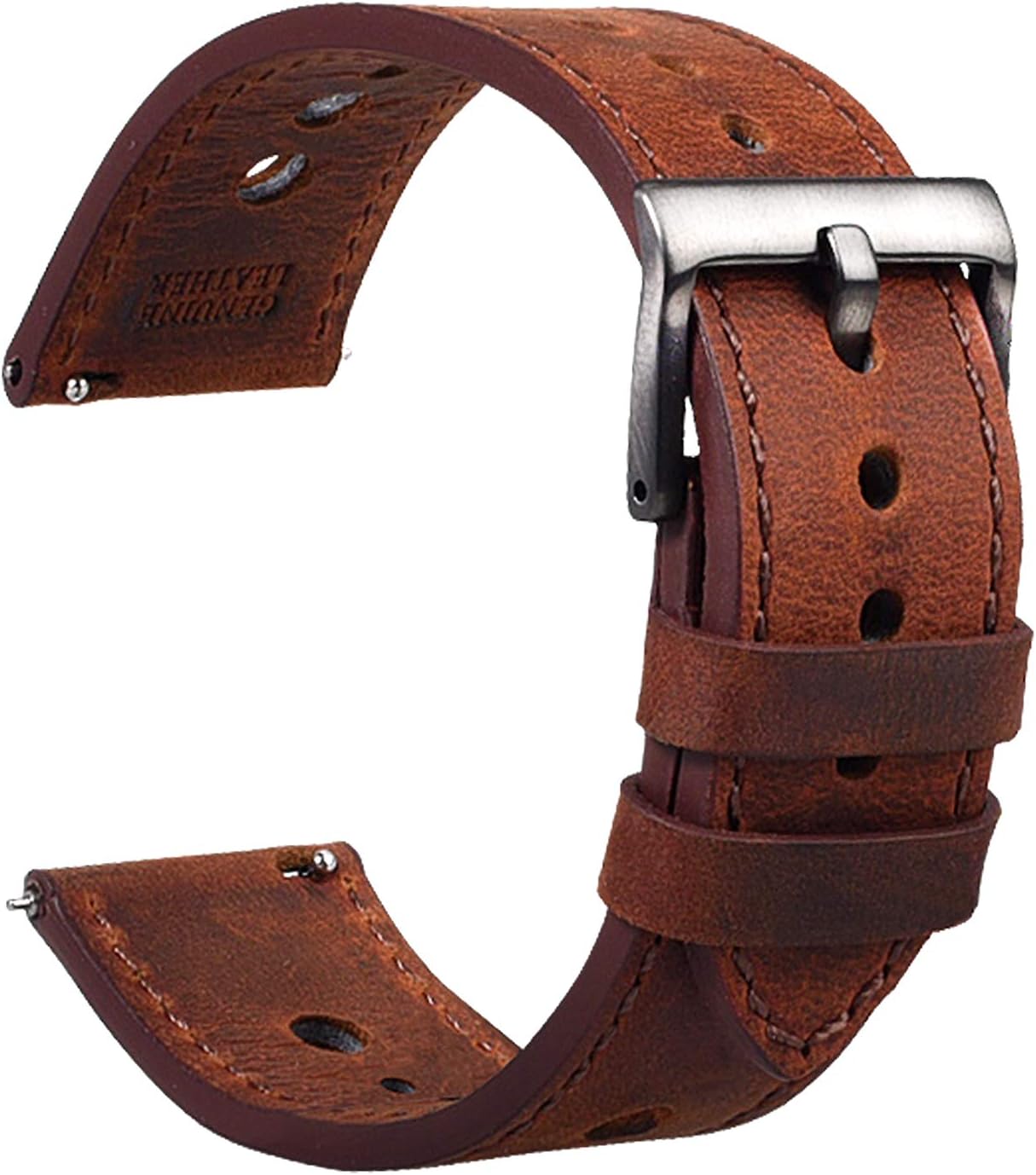 Leather Watch Band - Quick Release Double-Sided Leather Watch Strap - 18mm, 20mm, 22mm, 24mm - 8 Color