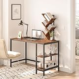 HOOBRO Tree Book Shelf 71 cm 4-Tier Small Bookcase Rustic Brown Black view 6