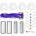 Rinakou Replacement Part Accessories Fit Compatible with Narwal Freo X Ultra Freo Z Ultra Robot Vacuum,1 Main Brush,4 Mop Pads,6 Side Brushes,2 Hepa Filters,2 Dust Bags,1 Cleaning Tool (16 Pack)