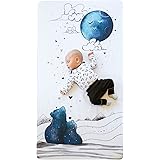 JumpOff Jo - 100% Cotton Fitted Crib Sheet, Super Soft, for Standard Crib Mattresses and Toddler Beds - Mama Bear Blue