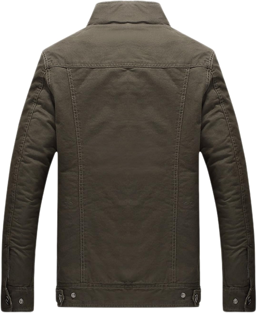 chouyatou Men's Casual Long Sleeve Full Zip Jacket with Shoulder Straps at  Men’s Clothing store