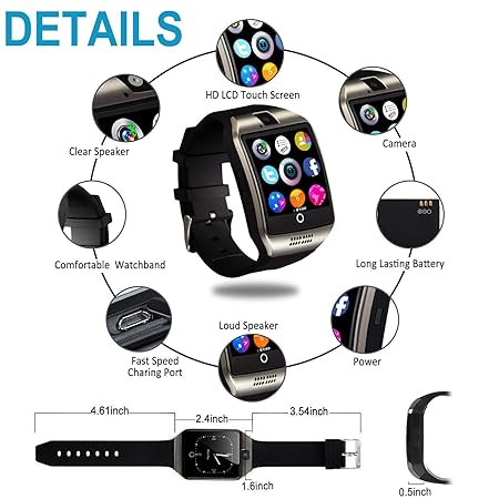 Smartwatch, Impermeable Reloj Inteligente Redondo con Sim Tarjeta ...