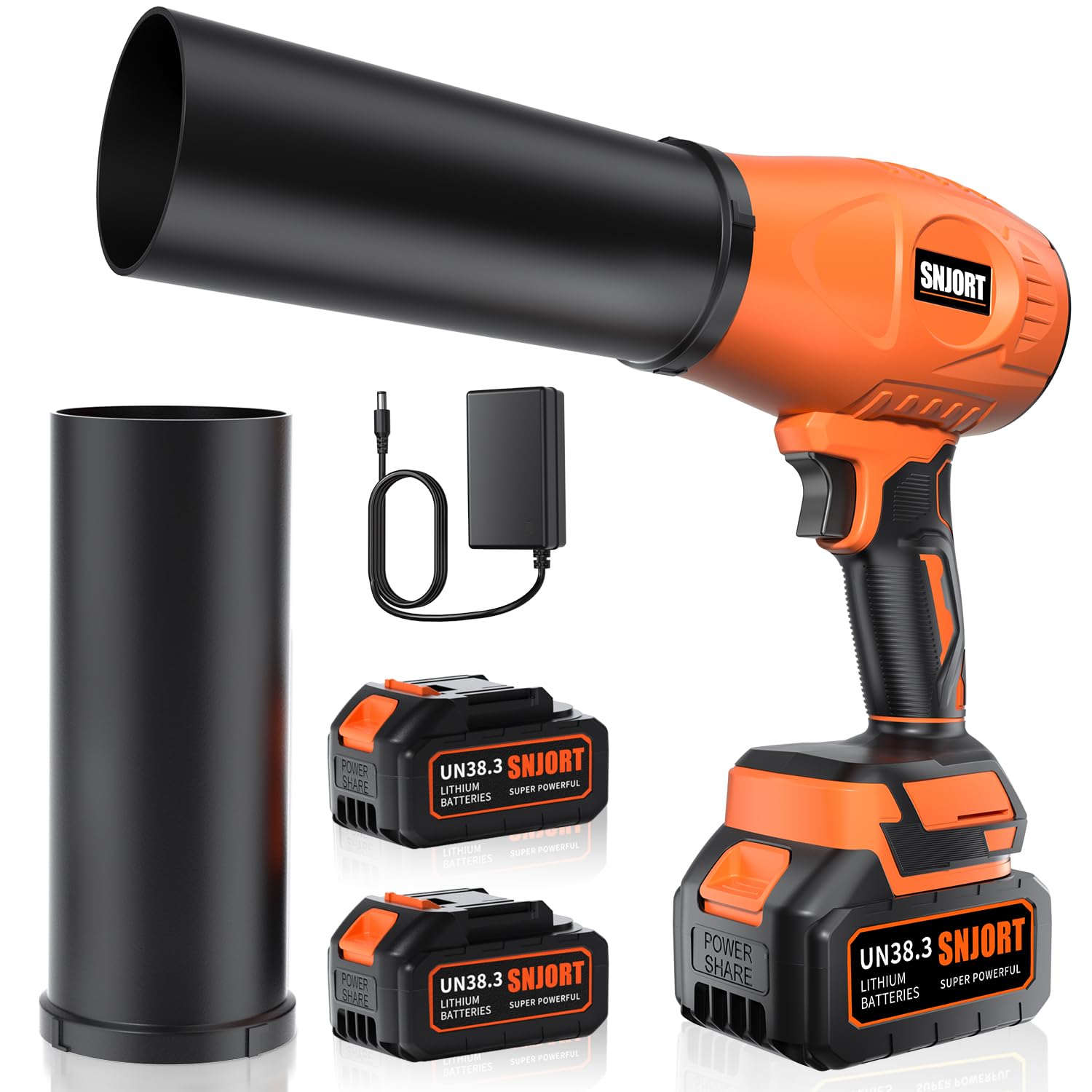 thumbnail image 2 of Cordless Handheld Leaf Blower With 2 Batteries | 1000W Turbo Jet 35000 RPM | Brushless Motor For Indoor/Outdoor 2 of 5