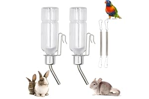 2 Pack Small Pet Water Bottles 350ml Guinea Pig Water Bottle No Drip,Rabbit Water Bottles Hanging Small Animal Drinking Bottl