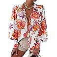 EVALESS Womens Tops Button Down Shirts Print Long Sleeve Blouses for Women Fashion 2025