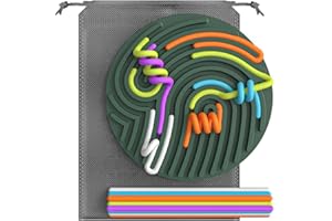 RuRu Monkey Sensory Activity Board, Silicone Fidget Toy for Calming, Stress, Anxiety, ADHD & Autism | Silent, No Mess | Kids 3+ & Adults | Includes Portable Travel Bag & 13 Strings