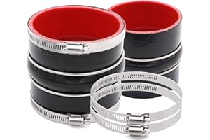 RUIKARHOP 4" (102mm) ID Hump Silicone Hose High Temperature 4-ply Reinforced Straight Coupler Hose,Length 4"(102mm) Thickness 5mm with 304 T-Bolt Clamp for Turbo/Intercooler/Intake Piping
