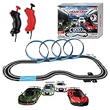 AGM MASTECH Slot Car Race Track Set with 4 Light-Up