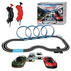 AGM MASTECH Slot Car Race Track Set with 4 Light-Up