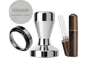 JOEZEST 51mm Espresso Tamper Espresso Accessories Kit: Espresso Tamper Set, Coffee Tamper Espresso Tools Barista Tools | Espresso Kit Fits Espresso Coffee Machines of 51mm Portafilters