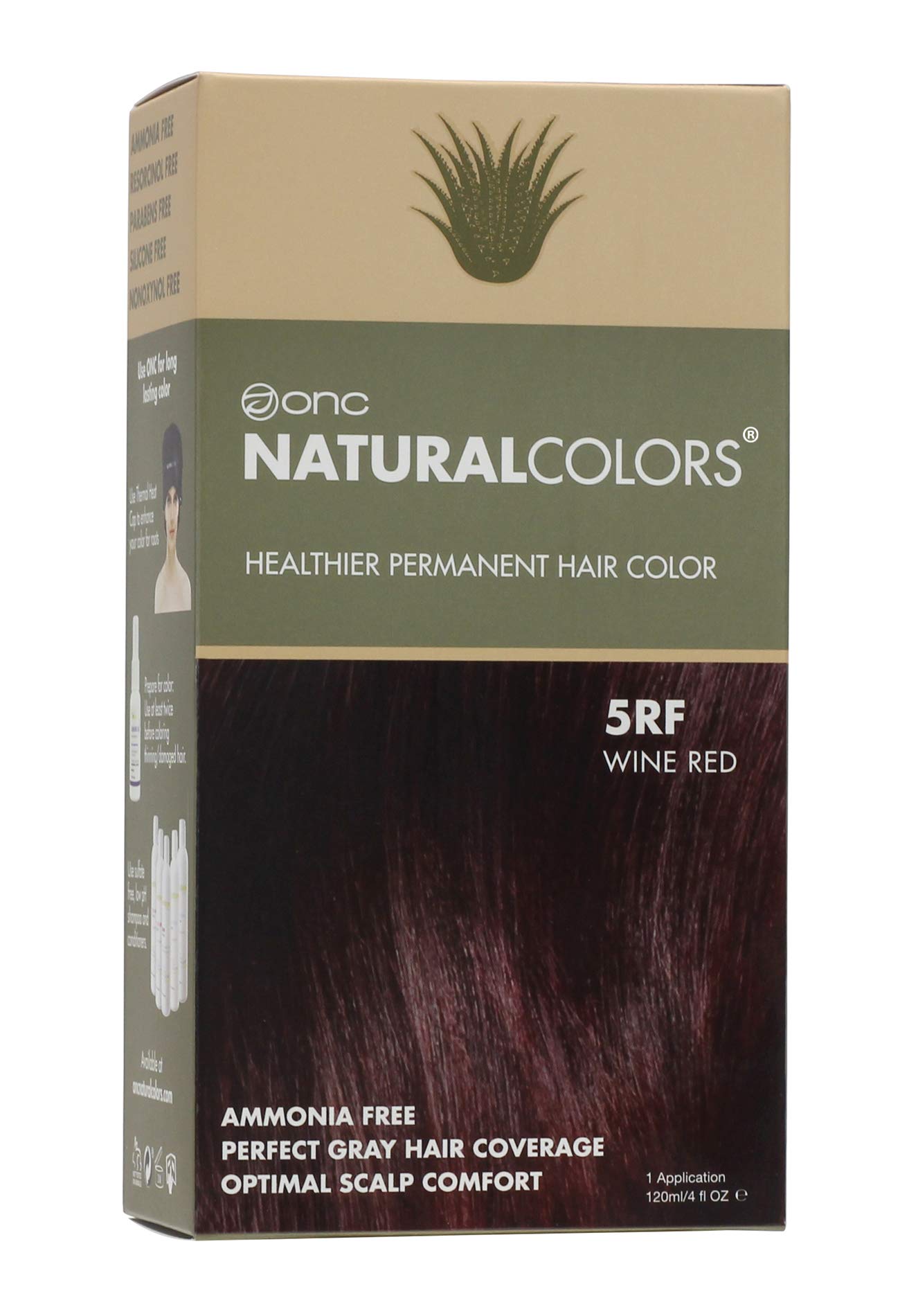 ONC NaturalColors Healthier Permanent Hair Color 5RF Wine Red 120 ml (4 fl. oz.) 1 Application