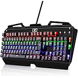 105 Keys Deutsch Mechanische Gaming Tastatur KingTop Gamer Tastatur mit Metallfu&szlig; Beleuchtet