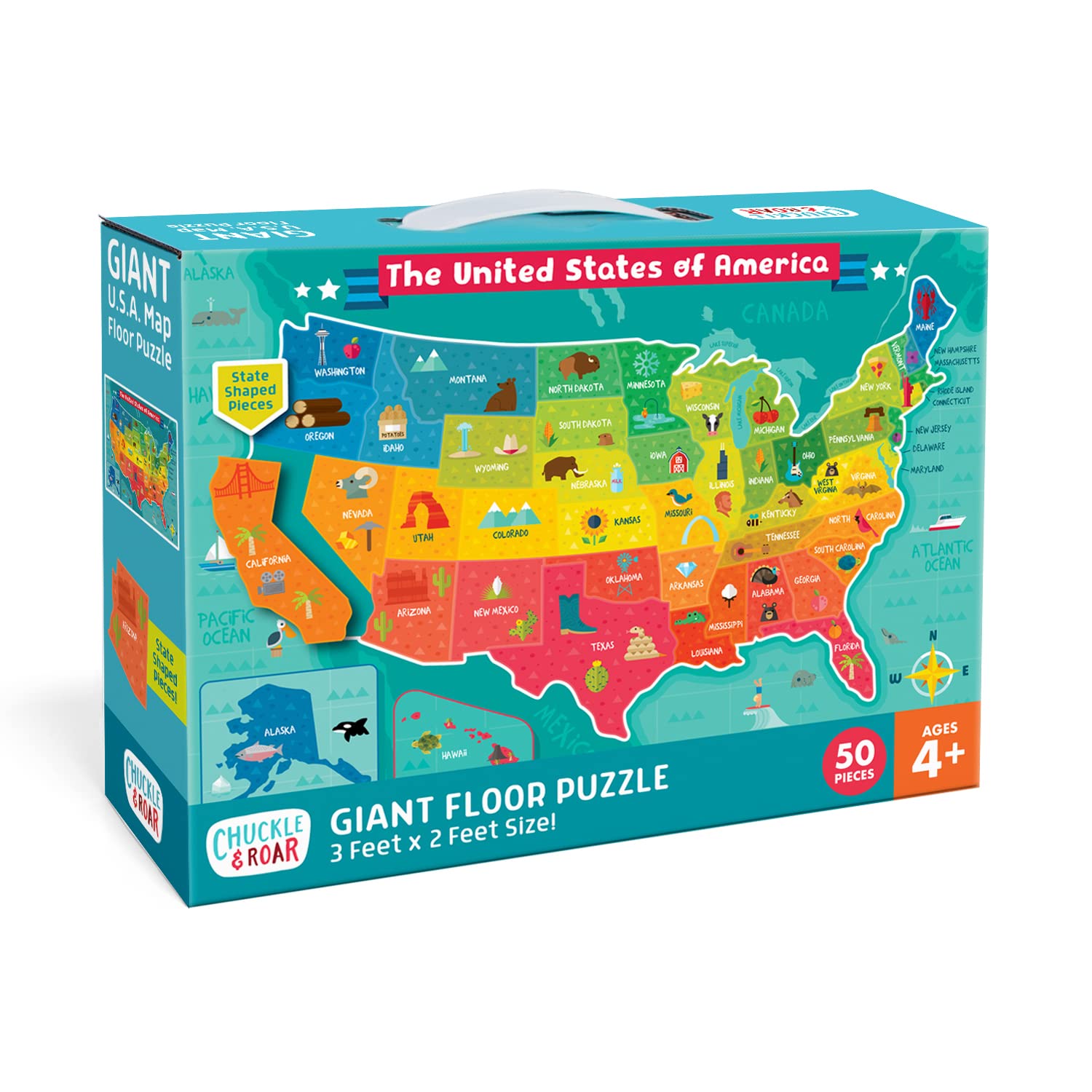 Chuckle & Roar - USA Map Puzzle - Engaging and