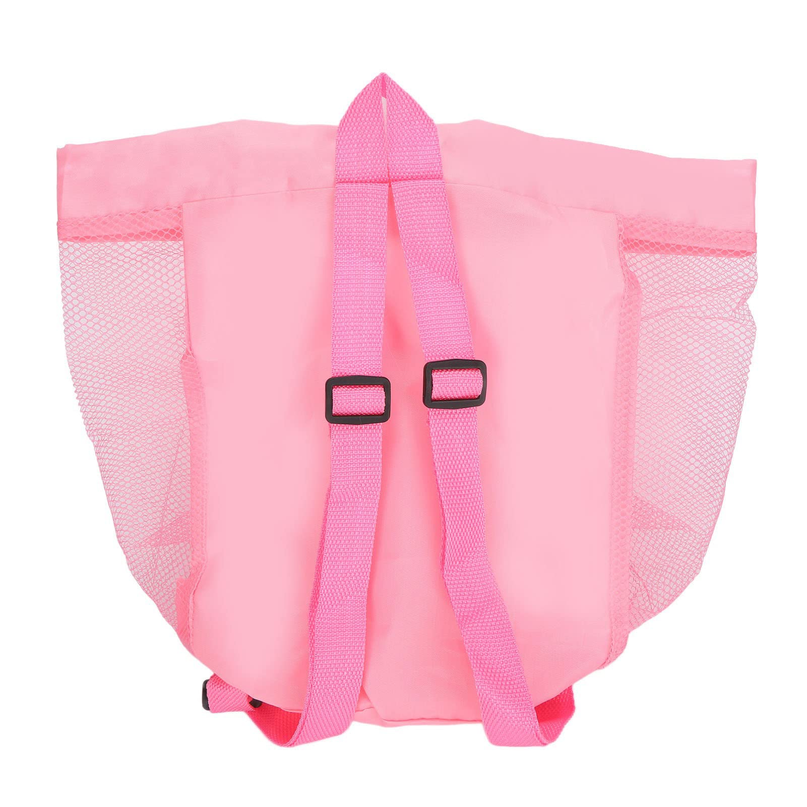 Shanrya Drawstring Beach Backpack, Quickly Dry Kids Toy Beach Mesh Bag Breathable with Shoulder Strap for Travel for Swimming(Pink)