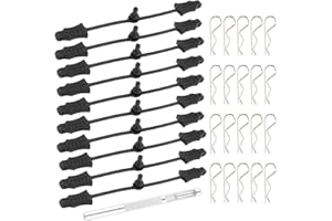 GDOOL 20 Pieces 1.0mm RC Cars Body Clips with 10 Pieces Pull Tabs & 1 PCS Hole Puncher Reamer for Universal Remote Control Car Compatible with Redcat HPI Himoto HSP Exceed Truck Buggy