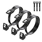 Cable Matters 3-Pack 90 Degree Right Angle SATA Cable 18 Inches (6.0 Gbps SATA III Cable, SATA Cable for SSD, SATA SSD Cable,