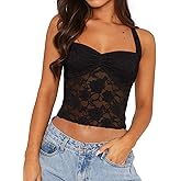 REORIA Lace Tops for Women Halter Sexy Going Out Tank Crop Y2K Fashion Top 2026 Trendy
