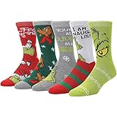 Bioworld The Grinch Mixed Character Art 5-Pack Casual Crew Socks