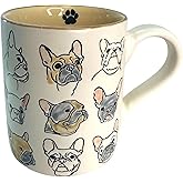 Muujun 17oz Dog Lovers Mug, French Bulldog Dog Coffee Mug Funny Ceramic Tea Cup Novelty Gifts for Office and Home Women Girls Men Dishwasher Microwave Safe