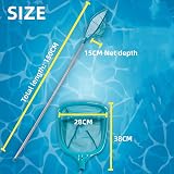 KAHEIGN 150CM Pool Skimmer Net with Pole Green Aluminum Telescopic Rods view 4
