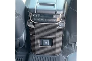 ZENGZJCX for Toyot-a Grand Highlander 2024 2025 Car Rear Air Condition Vent Outlet Cover Trim Rear Defense Kick Outlet ABS Accessories(Carbon Fiber)