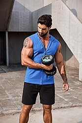COOFANDY Sleeveless Hooded Workout Shirts Men Gym