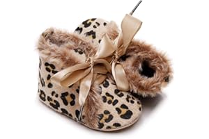 Bebila Winter Toddler Snow Boots - Lace up Baby Girls Boys Shoes Lace up Non-Skid Soft Sole Slippers Newborn Warm Ankle Fur Booties for Infant Newborn First-Walkers