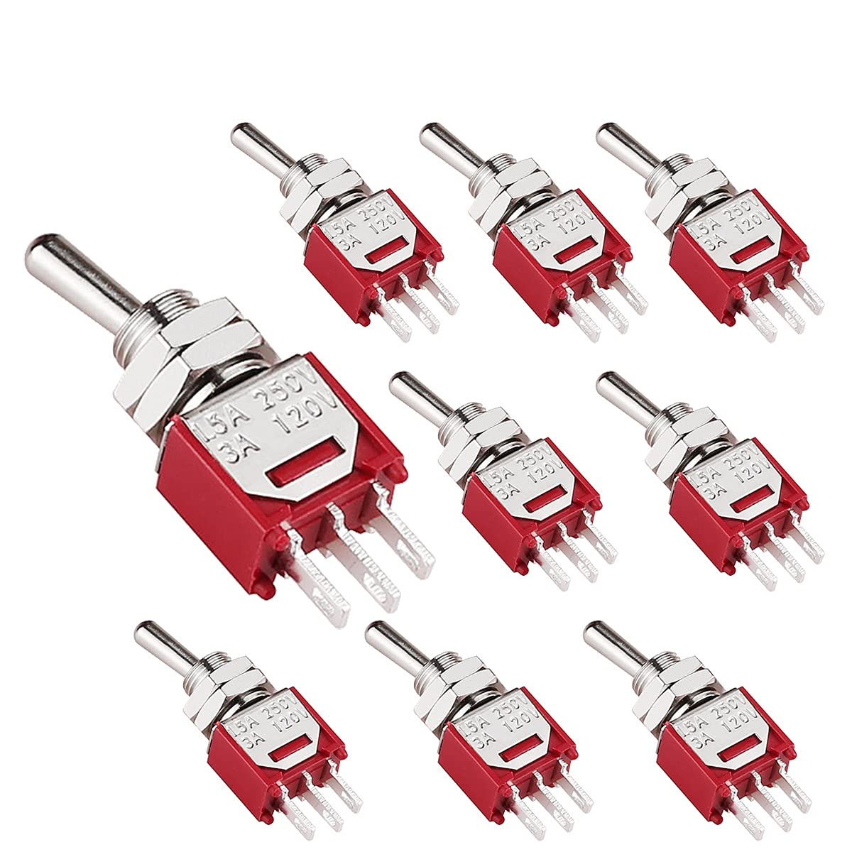 CLDIY Toggle Switch ON/ON 2 Position 3 Pin SPDT Mini Micro AC 250 V / 1.5 A 120 V / 3 A Pack of 10 — image 1