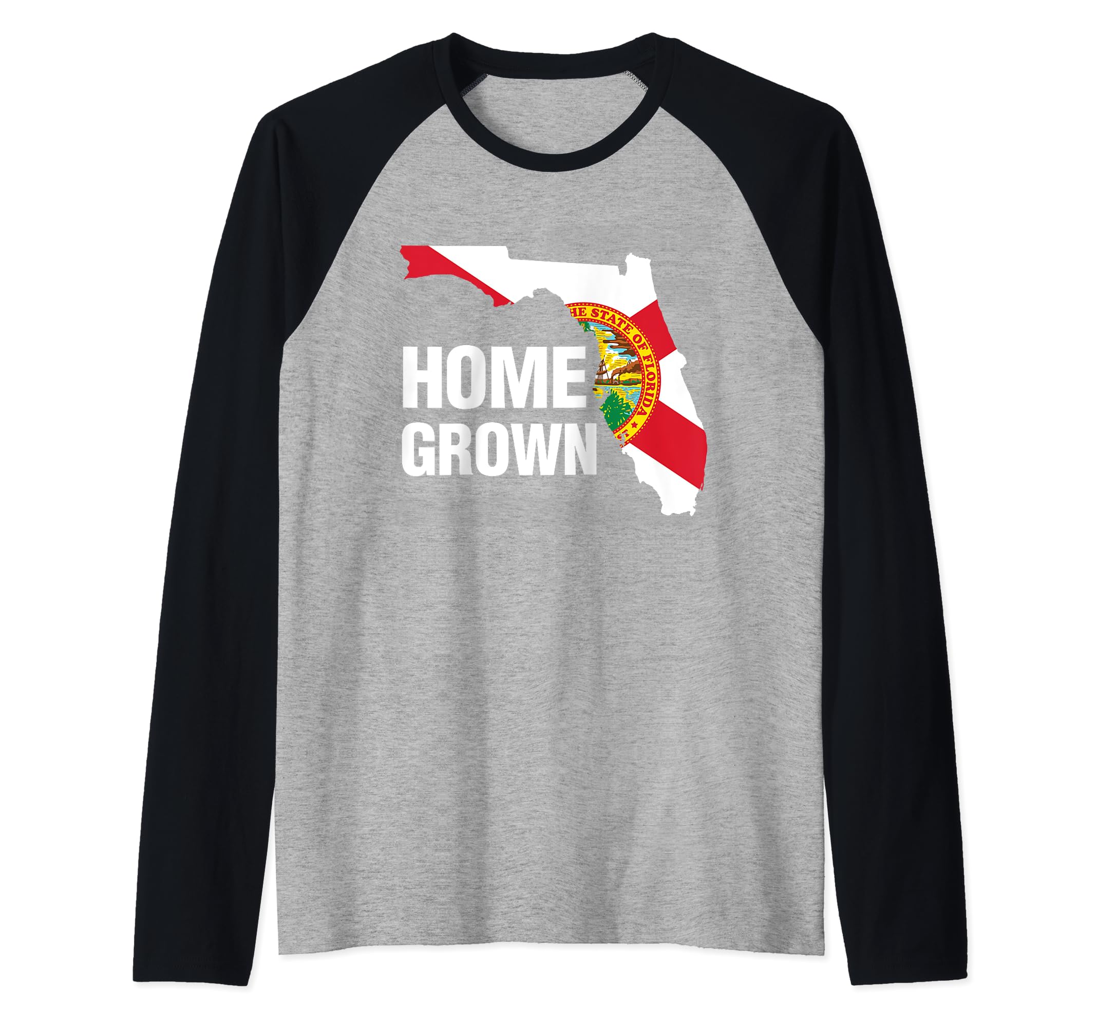 Florida Homegrown American Flag Raglan Baseball Tee