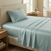Beckham Hotel Collection 100% Cotton Twin XL Sheet Set, 3-Piece, Aqua Gray | 500 Thread Count, Silky Soft Weave, Breathable, Anti-Pilling, 16-Inch Pocket, All-Around Elastic, Gets Softer with Every Wash