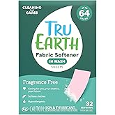 Tru Earth In Wash Fabric Softener Sheets, Fresh Linen, 32 Strips | Up to 64 Loads, Alternative to Liquid Fabric Softener, For All Washing Machines &amp; Water Temperatures, Helps Reduce Static