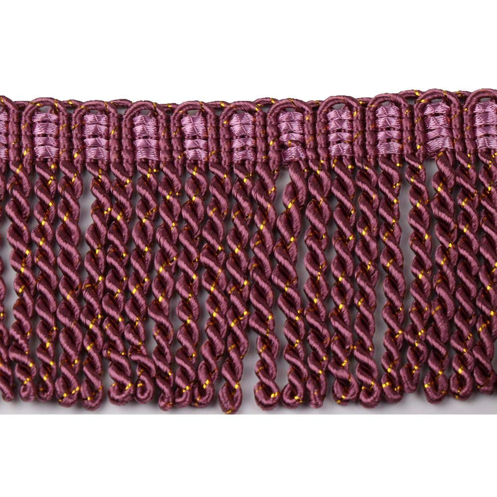 Curtain Fringes Bullion Fringe Trim 3 Inch Wide 6 Yards Long,Fabric Trims and Embellishments Curtain Weights Fringes for Sewing DIY Decoration Black Gold White (Plum, 3 Inch)