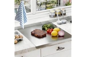 Stainless Steel Cutting Board with Lip,Stainless Steel Cutting Board,Food-Grade 304 Large Durable Multifunctional Chopping Bo