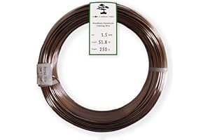 Anodized Aluminum 1.5mm Bonsai Training Wire 250g Large Roll (170 feet) - Choose Your Size and Color (1.5mm, Brown)