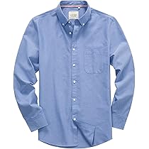 Amazon.com: Mens Solid Oxford Shirt Regular Fit Long Sleeve
